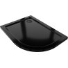 Mexen Flat черен, сифон черен, полукръгъл ляв, тънък душов поднос 100 x 90 cm