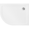 Mexen Flat полукръгълен плосък душ корито, десен, 120 x 80 см, бял, сифон хром