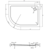 Mexen Flat полукръгъл душ-трей Slim десен 120 x 80 cm, черен, сифон хром - 41708012P