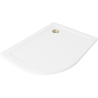 Mexen Flat полукръгъл душов поддънник slim десен 90 x 80 cm, бял, сифон златен