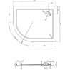 Mexen Flat полукръгъл плитък душ корито дясно 100 x 80 см, черен, със златен
