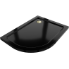 Mexen Flat полукръгъл душ корито slim десен 100 x 90 см, черен, златен сифон