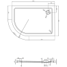 Mexen Flat душ кабина полукръгла slim десен 120 x 90 см, черен, сифон златен