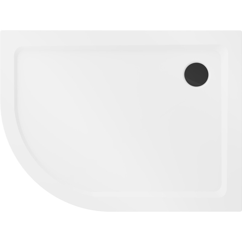 Mexen Flat полукръгъл душов корито slim десен 120 x 80 см, бял, сифон черен