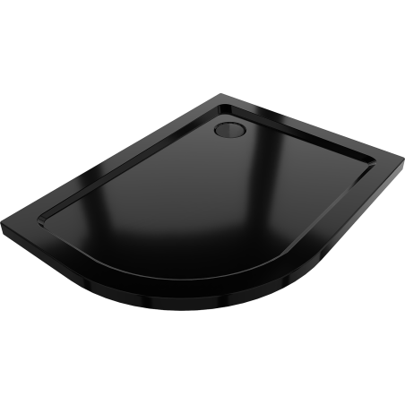 Mexen Flat полукръгъл душ-кабина slim десен 120 x 80 см, черен, сифон черен