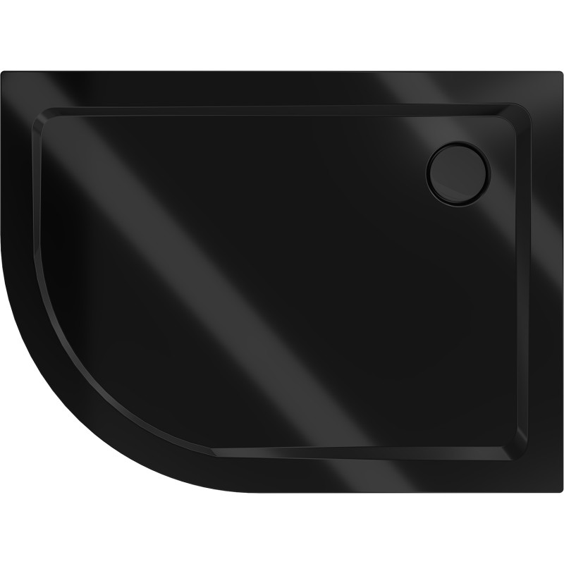 Mexen Flat полукръгъл душ-кабина slim десен 120 x 80 см, черен, сифон черен