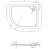 Mexen Flat полукръгъл прав 100 x 90 cm, черен, сифон черен - 41709010P-B