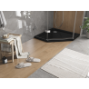 Mexen Flat петстенна тънка душ кабина 90 x 90 см, черна, сифон хром - 41P709090