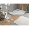 Mexen Flat петостенен тънък душов поддушник десен 90 x 80 см, бял, сифон хром