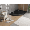 Mexen Flat петостенен тънък душов поднос десен 100 x 80 см, черен, сифон хром