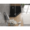 Mexen Flat петостенен тънък душов поднос десен 100 x 80 см, черен, сифон хром