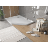 Mexen Flat петостенен тънък ляв душ корито 100 x 80 см, бял, сифон хром - 41P108010L