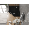Mexen Flat пет-ъглова тънка лява душ кабина 90 x 80 см, черна, сифон хром