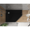Mexen Flat петостенен тънък ляв поддушник 100 x 90 см, черен, сифон хром - 41P709010L