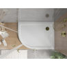 Mexen Flat полукръгъл тънък душ корито десен 120 x 80 см, бял, сифон златен
