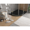 Mexen Flat душ корито полукръгъл тънък десен 90 x 80 см, черен, с дозатор