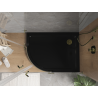 Mexen Flat полукръгъл душ корито slim десен 100 x 90 см, черен, златен сифон