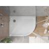 Mexen Flat полукръгъл плосък ляв 120 x 80 см, бял, сифон хром - 41108012L
