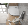 Mexen Flat полукръгъл плосък ляв душ-корито 100 x 90 см, бяло, сифон хром - 41109010L