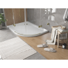 Mexen Flat полукръгъл душ корито slim ляв 90 x 80 см, бял, златен сифон - 41108090L-G