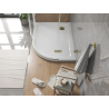 Mexen Flat полукръгъл плитък ляв душ-корито 90 x 80 см, бял, златен сифон