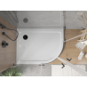 Mexen Flat душ корито полукръгло slim ляво 90 x 80 см, бяло, сифон черен - 41108090L-B