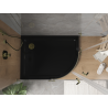 Mexen Flat полукръгла тънка душ кабина лява 120 x 90 см, черна, сифон златен