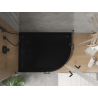 Mexen Flat полукръгъл душак Slim ляв 100 x 80 см, черен, сифон черен - 41708010L-B