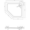 Mexen Flat петстенен душов поддушник slim десен 90 x 80 cm, бял, сифон златен