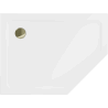 Mexen Flat петоъгълна тава slim лява 100 x 90 см, бяла, сифон златен - 41P109010L-G