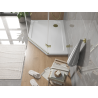 Mexen Flat петоъгълна тава slim лява 100 x 90 см, бяла, сифон златен - 41P109010L-G