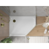 Mexen Flat петоъгълна тава slim лява 100 x 90 см, бяла, сифон златен - 41P109010L-G