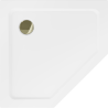 Mexen Flat петоъгълно тънко корито 100 x 100 см, бяло, златен сифон - 41P101010-G