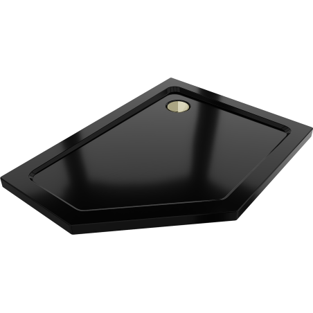Mexen Flat петостенен душов поддушник slim десен 100 x 90 см, черен, сифон
