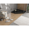 Mexen Flat петоъгълен ултра тънък душ корито 100 x 100 см, черен, златен сифон