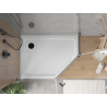 Mexen Flat петоъгълна душ кабина тънка лява 100 x 80 см, бяла, черен сифон