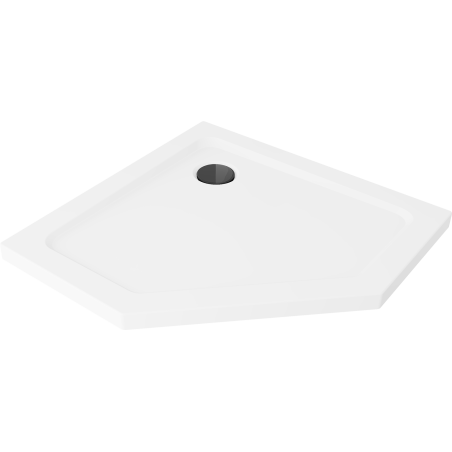 Mexen Flat петостранен душ поднос slim 100 x 100 см, бял, черен сифон - 41P101010-B
