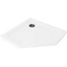 Mexen Flat петостранен душ поднос slim 100 x 100 см, бял, черен сифон - 41P101010-B