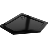 Mexen Flat петостенен тънък поддушово корито 80 x 80 cm, черен, сифон черен