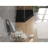 Mexen Flat петстенен, тънък подложник 90 x 90 см, черен, черен сифон - 41P709090-B