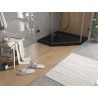 Mexen Flat петстенен, тънък подложник 90 x 90 см, черен, черен сифон - 41P709090-B