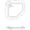 Mexen Flat петостенна тънка лява душ корито 100 x 90 см, черна, с черен сифон