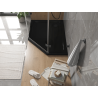 Mexen Flat петостенна тънка лява душ корито 100 x 90 см, черна, с черен сифон