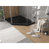 Mexen Flat петостенна тънка лява душ корито 100 x 90 см, черна, с черен сифон