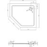 Mexen Flat петоъгълна плоска душ кабина дясна 100 x 90 см, черна, сифон черен