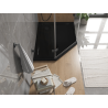 Mexen Flat петоъгълна плоска душ кабина дясна 100 x 90 см, черна, сифон черен
