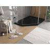 Mexen Flat петоъгълна плоска душ кабина дясна 100 x 90 см, черна, сифон черен