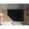 Mexen Flat петоъгълна плоска душ кабина дясна 100 x 90 см, черна, сифон черен