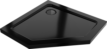Mexen Flat петоъгълен душов поднос Slim 100 x 100 см, черен, сифон черен - 41P701010-B