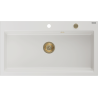 Mexen Slido гранитна мивка 1-камерна 900 x 500 mm, бяла, сифон златен - 6528901005-20-G